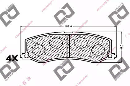 Комплект тормозных колодок DJ PARTS BP1117